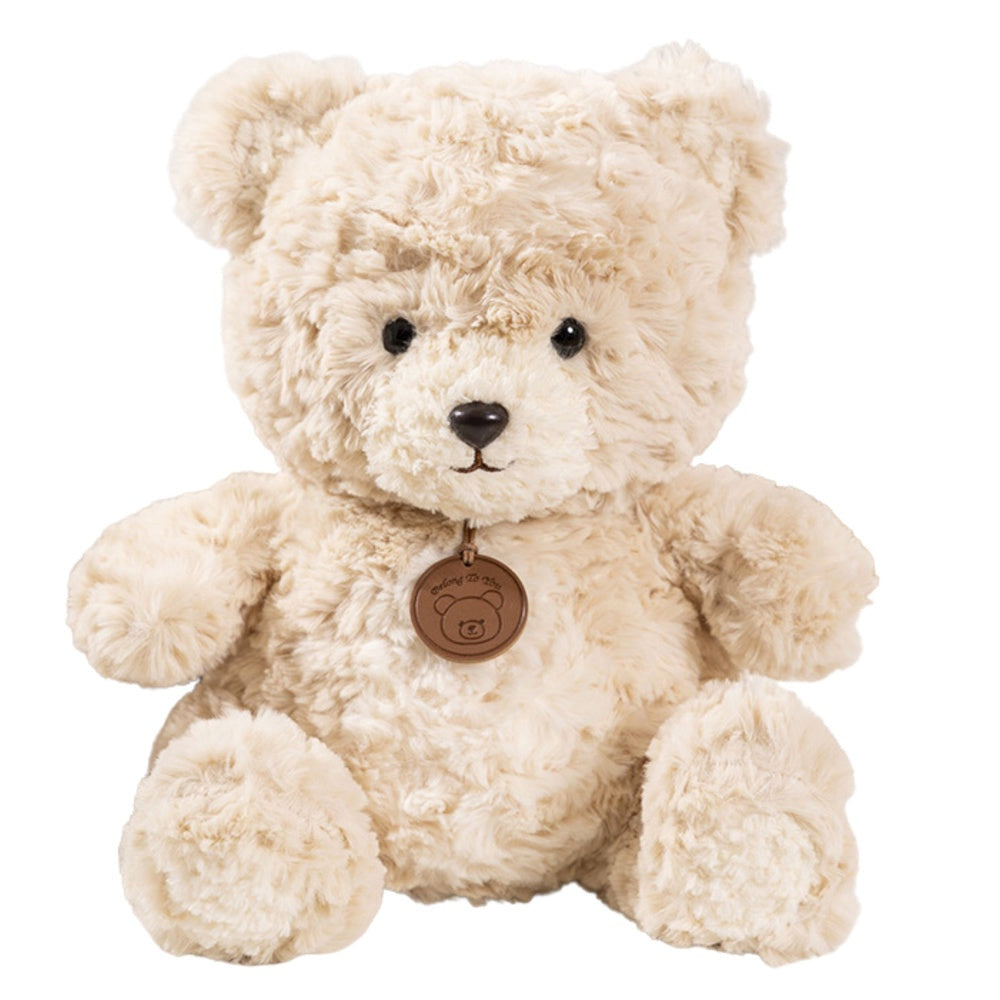 Mjukisdjur nalle beige 25 cm med medaljong