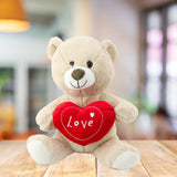Mjuk nallebjörn med rött hjärta "Love" beige 30 cm