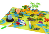 Måla dinosaurieägg DIY-set 4 ägg, 6 dinosaurier, matta, 3+ år