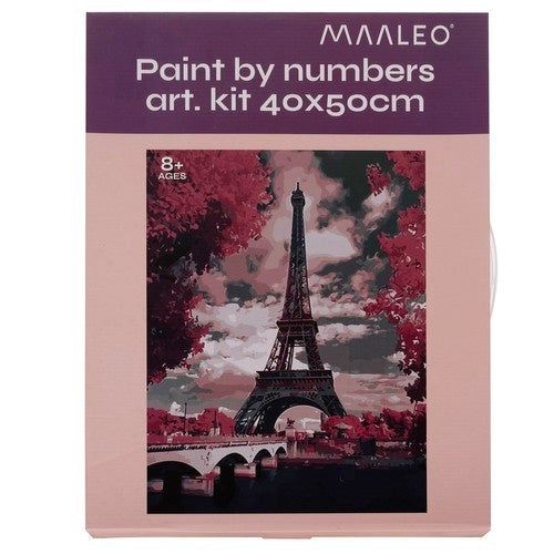 Måla efter nummer-set 40x50 cm canvas på ram med akrylfärg & 3 penslar