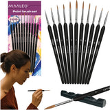 Målarpenselset 11 st nylon, storlek 00000-7, för akryl/akvarell