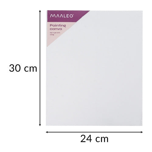 Målarset akryl 12 färger 10 penslar 3 bomullsdukar 30x40 cm