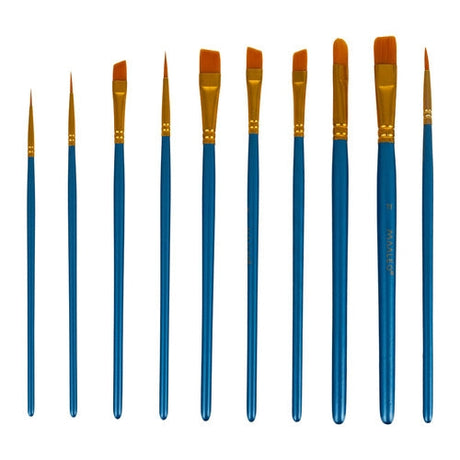 Målarset akryl 12 färger 10 penslar 3 bomullsdukar 30x40 cm