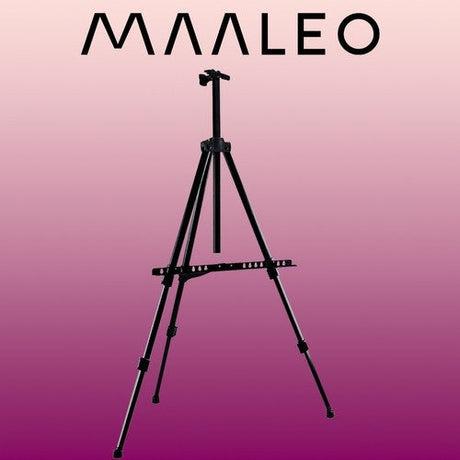 Målarstativ A-form justerbart 77-160 cm svart med fodral