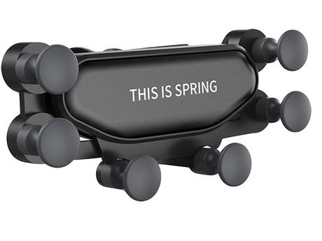 Mobilhållare bil till ventilationsgaller, gravitationsfäste, svart