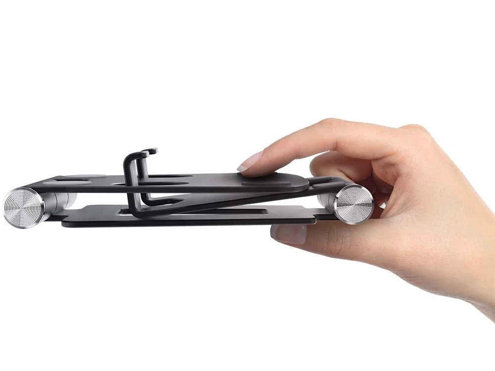 Mobilhållare/surfplatteställ vikbar metall svart justerbar 9,5 cm