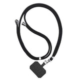 Mobiltelefon crossbody-snodd 150 cm svart, universell med metallspänne