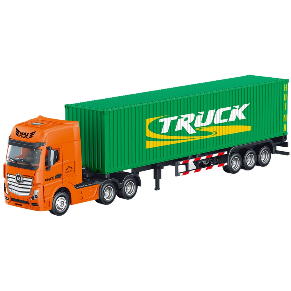 Modellastbil med containertrailer 1:50 metall/plast 29 cm