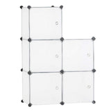 Modulär skohylla 5 fack med dörrar 30x30 cm vit/transparant