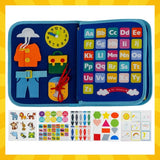Montessori filtbok sensorisk aktivitetsbok 7-i-1 unicorn 3+ 22,5x28 cm