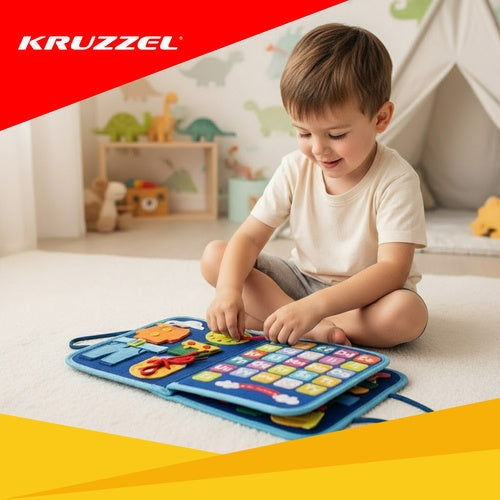 Montessori filtbok sensorisk aktivitetsbok 7-i-1 unicorn 3+ 22,5x28 cm