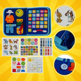 Montessori filtbok sensorisk aktivitetsbok 7-i-1 unicorn 3+ 22,5x28 cm