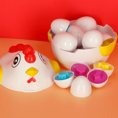 Montessori formpussel ägg 12-pack i hönbehållare, 18 mån+