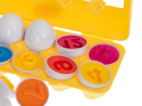 Montessori äggpussel med siffror och former 12-pack från 18 månader
