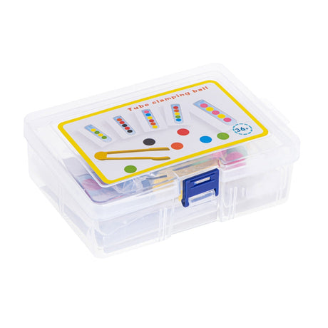 Montessori sorteringsset med bollar 40 st, tång, bricka & 24 kort
