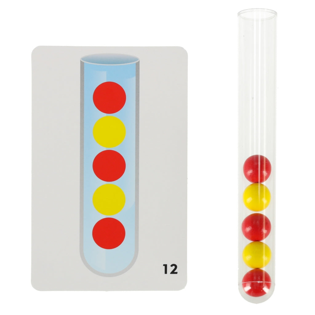 Montessori sorteringsset med bollar 40 st, tång, bricka & 24 kort