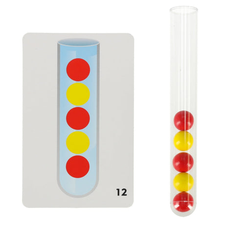 Montessori sorteringsset med bollar 40 st, tång, bricka & 24 kort