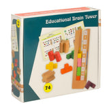Montessori träpussel torn med klossar 13 delar, 3 svårighetsgrader