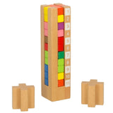 Montessori träpussel torn med klossar 13 delar, 3 svårighetsgrader