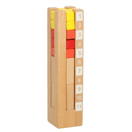Montessori träpussel torn med klossar 13 delar, 3 svårighetsgrader