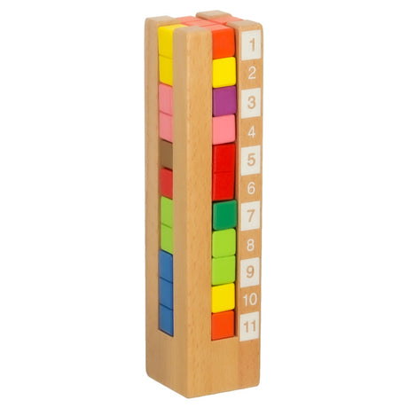 Montessori träpussel torn med klossar 13 delar, 3 svårighetsgrader