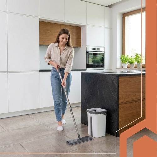 Moppöverdrag 33 cm för smal flatmopp, kardborre, 5-pack grå
