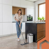 Moppöverdrag 33 cm för smal flatmopp, kardborre, 5-pack grå