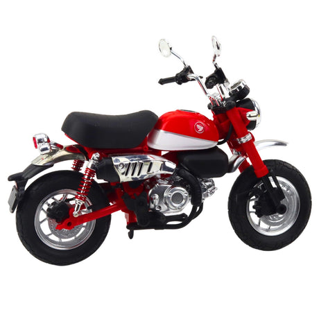 Motorcykelmodell retro röd 14,5 cm metall/plast med ljuseffekter