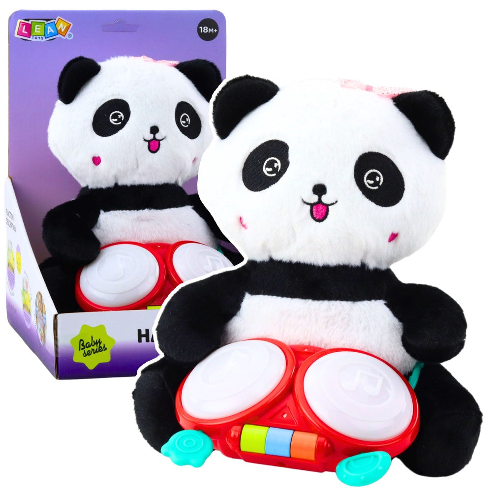 Musikalisk panda gosedjur med trummor, ljud & LED-ljus 18+ mån