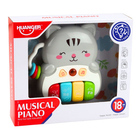 Musikleksak kattpiano med melodier och ljuseffekter, 3x AAA