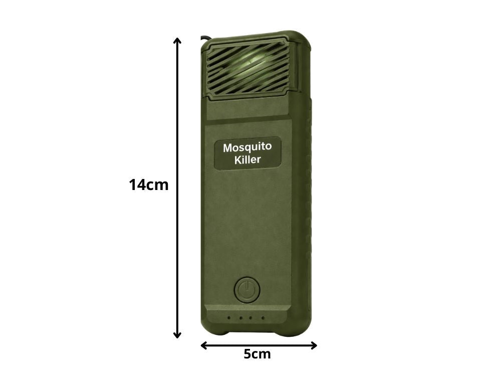 Myggavvisare USB-C med 6 refillpatroner, uppladdningsbar 14x5 cm