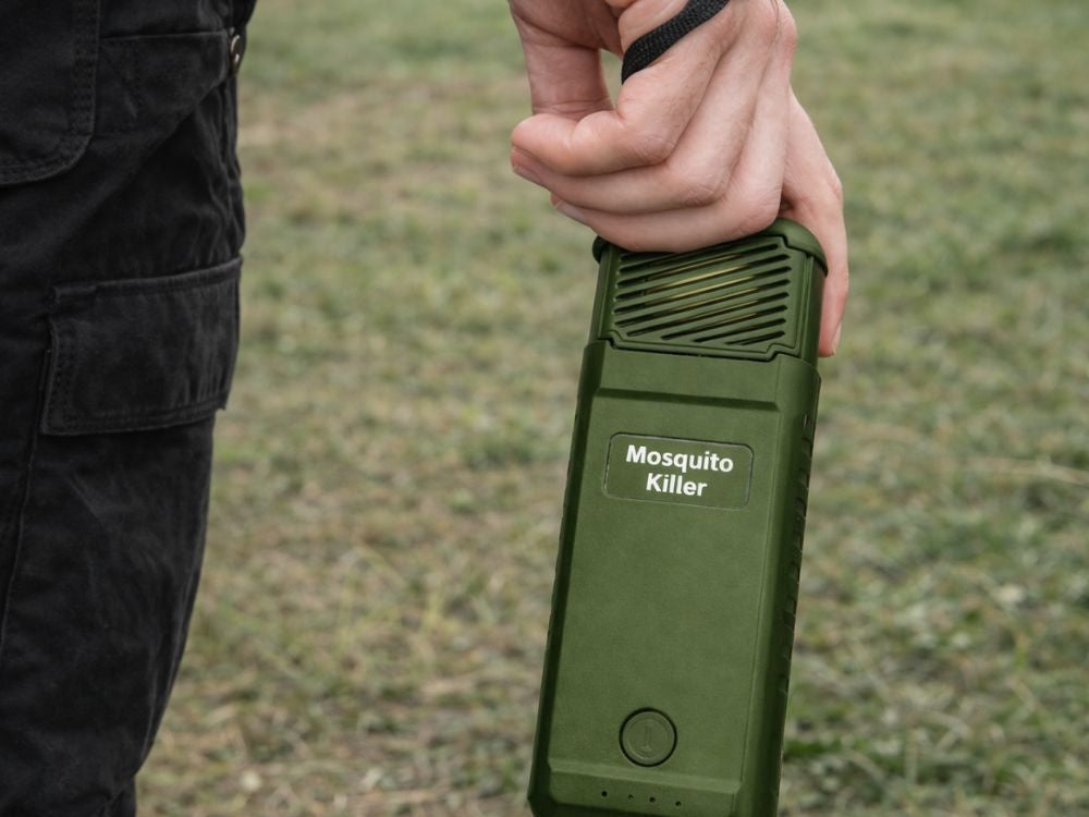 Myggavvisare USB-C med 6 refillpatroner, uppladdningsbar 14x5 cm