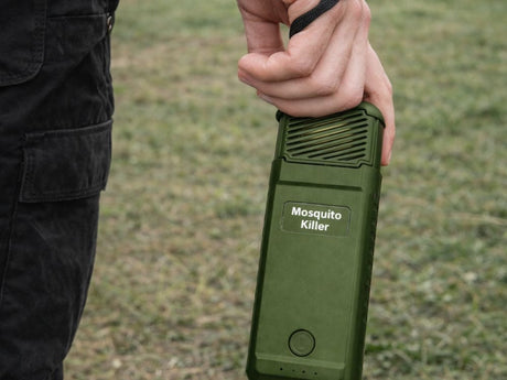 Myggavvisare USB-C med 6 refillpatroner, uppladdningsbar 14x5 cm