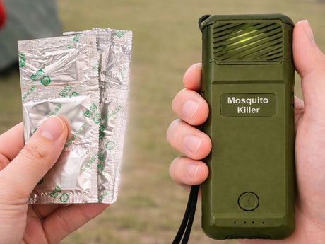Myggavvisare USB-C med 6 refillpatroner, uppladdningsbar 14x5 cm