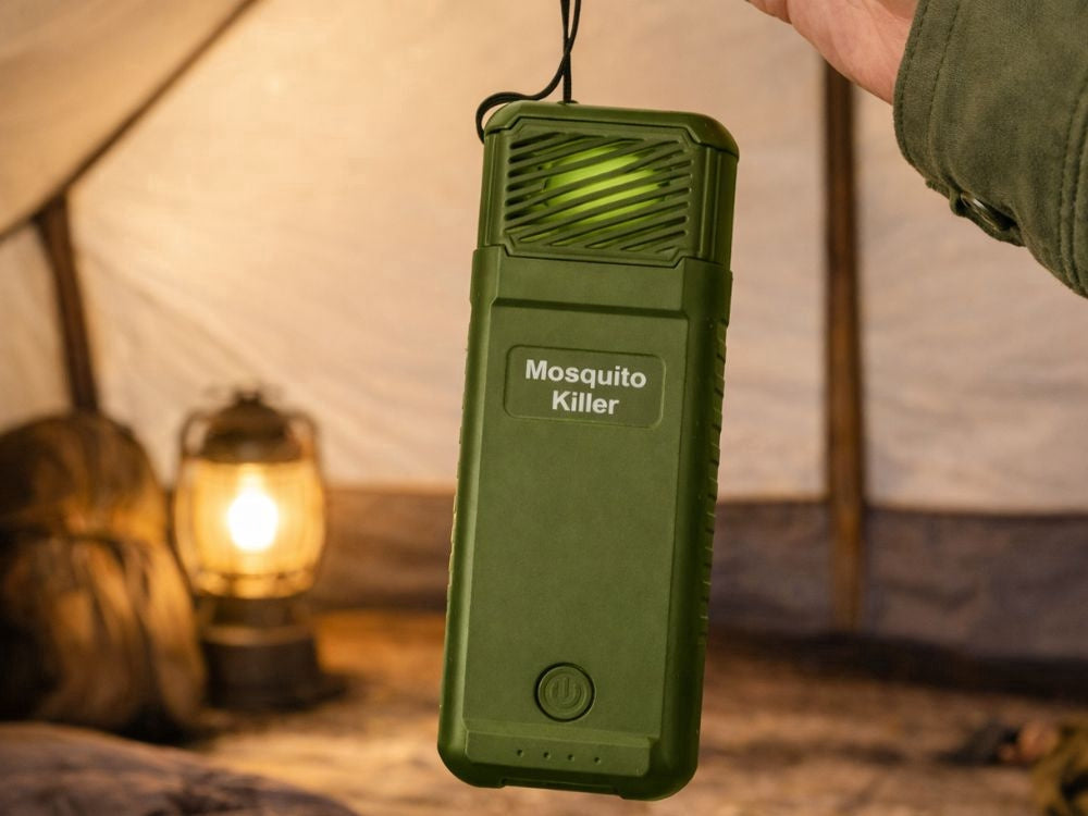 Myggavvisare USB-C med 6 refillpatroner, uppladdningsbar 14x5 cm