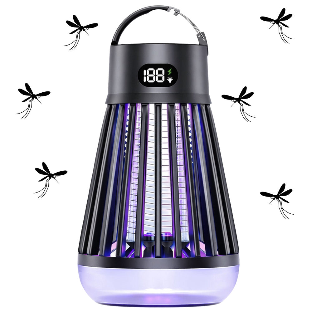 Myggdödarlampa UV med elnät 2000mAh batteri USB-C campinglampa
