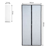 Myggnät för dörr med magnetstängning, kardborre, svart 100x220 cm