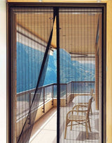 Myggnät för dörr med magnetstängning, kardborre, svart 100x220 cm