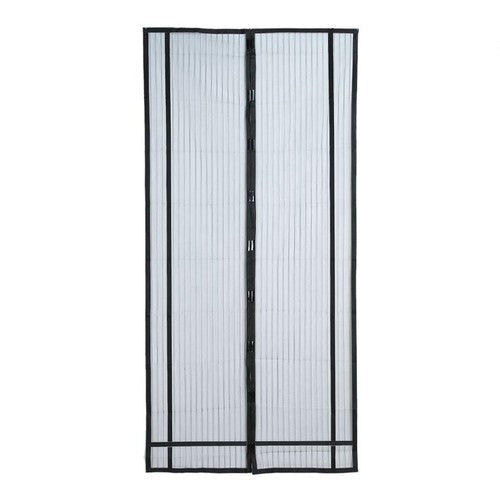Myggnät för dörr med magnetstängning, kardborre, svart 100x220 cm