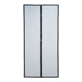 Myggnät för dörr med magnetstängning, kardborre, svart 100x220 cm