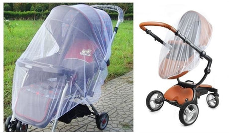 Myggnät till barnvagn universellt med resårband vit 140-150 cm
