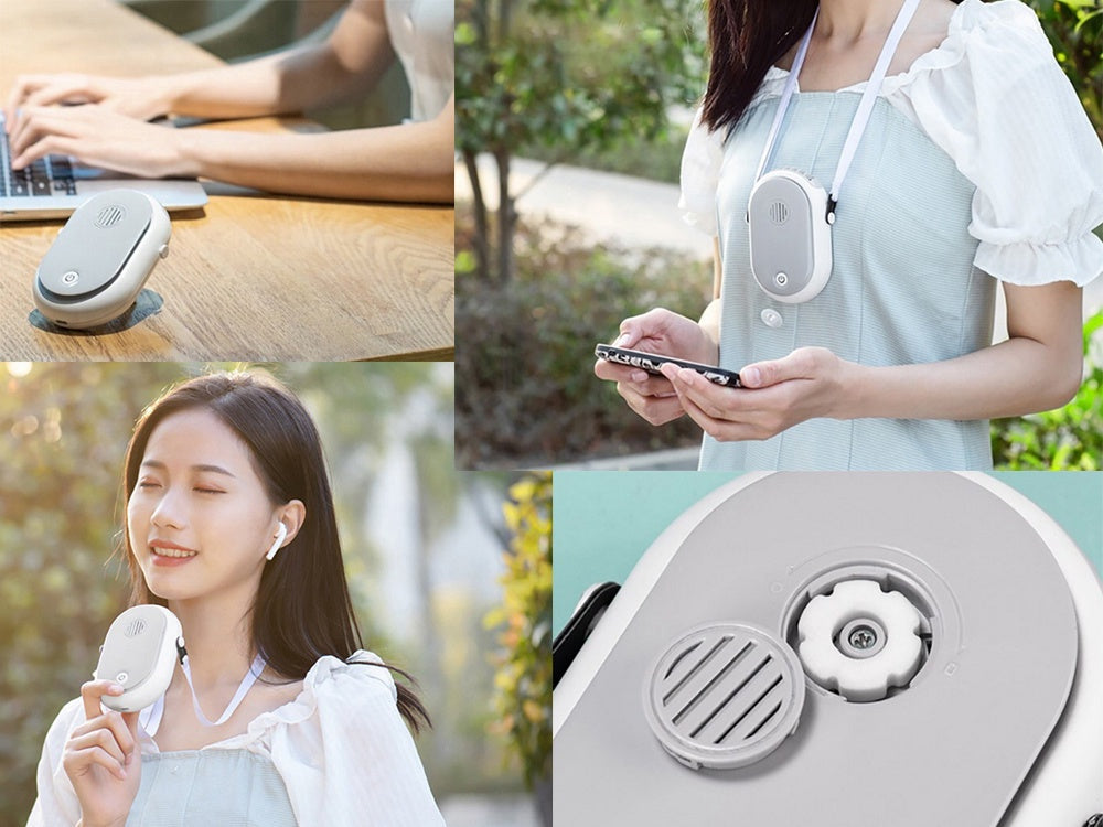 Nackfläkt med aromaterapi 3 hastigheter 2000 mAh USB blandade färger