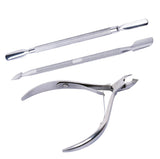Nagelbandskit 3 delar i metall – nagelbandssax + 2 nagelbandspusher