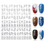 Nageldekorationer 3D-blommor självhäftande 108 st ark 18x21,7 cm