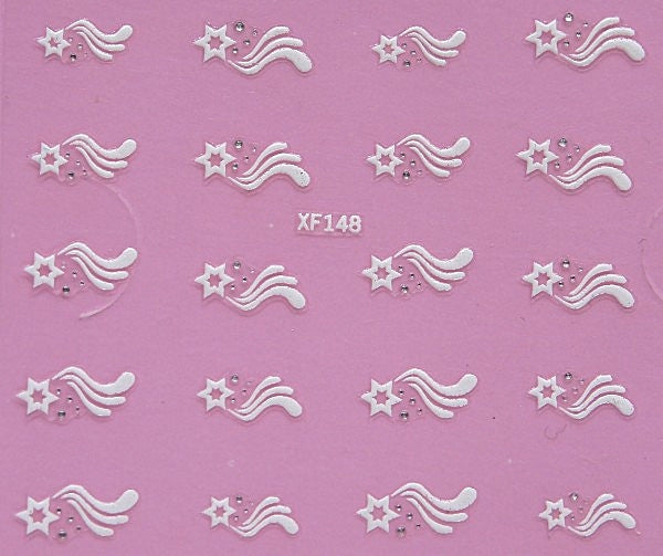 Nageldekorationer vita självhäftande 10 ark för UV gel/akryl/nagellack