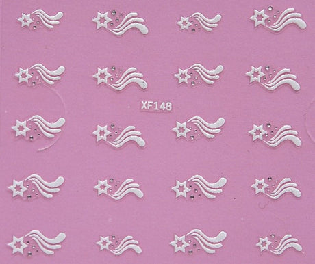 Nageldekorationer vita självhäftande 10 ark för UV gel/akryl/nagellack