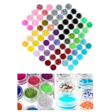 Nagelglitter 80-pack – Glittermix i Burkar – Flera Färger & Stilar för Nail Art och Dekoration