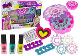 Nagelkonstset för barn 5+ med 3 vattenbaserade nagellack & 12 mallar