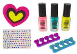 Nagelkonstset för barn 5+ med 3 vattenbaserade nagellack & 12 mallar