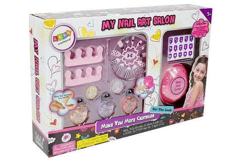Nagellackset för barn med nageltorkare, 3 färger, glitter & stickers